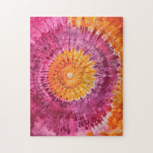Stropdas-Dye Roze en Sinaasappel Swirl Legpuzzel