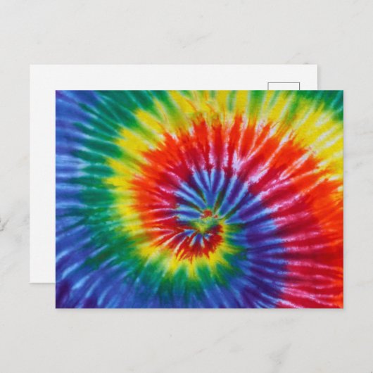 Stropdas-Dye Spiral Swirl - Regenboog Briefkaart (Voorkant / Achterkant)