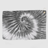 Stropdas-Dye Spiral Swirl - Zwart Golfhanddoek (Horizontaal)
