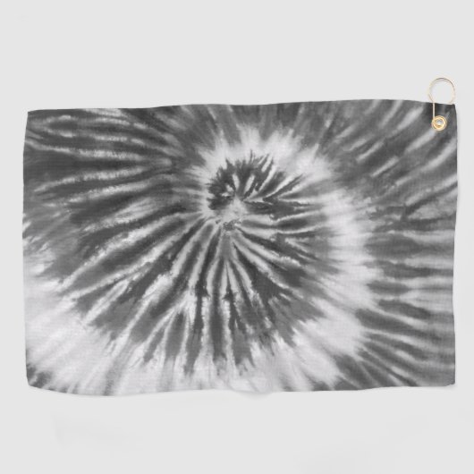 Stropdas-Dye Spiral Swirl - Zwart Golfhanddoek (Horizontaal)