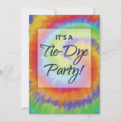 Stropdas-Dye Theme Party Invitation Kaart (Voorkant)