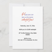 Stropdas-Dye Theme Party Invitation Kaart (Achterkant)