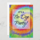 Stropdas-Dye Theme Party Invitation Kaart (Voorkant / Achterkant)
