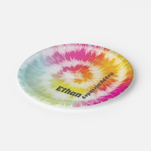 Stropdas-Dye Verjaardag Party Paper Borden Papieren Bordje (Gekanteld)