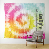 Stropdas-Dye Verjaardagsfeest Rainbow Hippie Achte Wandkleed (In Situ (horizontaal))