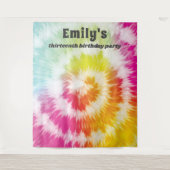 Stropdas-Dye Verjaardagsfeest Rainbow Hippie Achte Wandkleed (Voorkant)