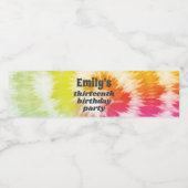 Stropdas-dye verjaardagsfeestje waterfles etiket (Enkel label)