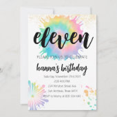 Stropdas-Dye Verjaardagsuitnodiging Gouden Uitnodi Kaart (Voorkant)