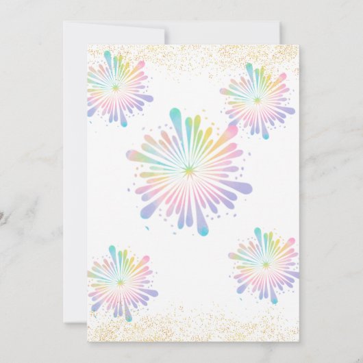 Stropdas-Dye Verjaardagsuitnodiging Gouden Uitnodi Kaart (Achterkant)