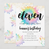 Stropdas-Dye Verjaardagsuitnodiging Gouden Uitnodi Kaart (Voorkant / Achterkant)