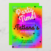 Stropdas-Dye verjaardagsuitnodiging, zo groovy! Kaart (Voorkant / Achterkant)