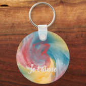 Stropdas-Dye Vette kleuren Painterly Waterverf in  Sleutelhanger (Voorkant)