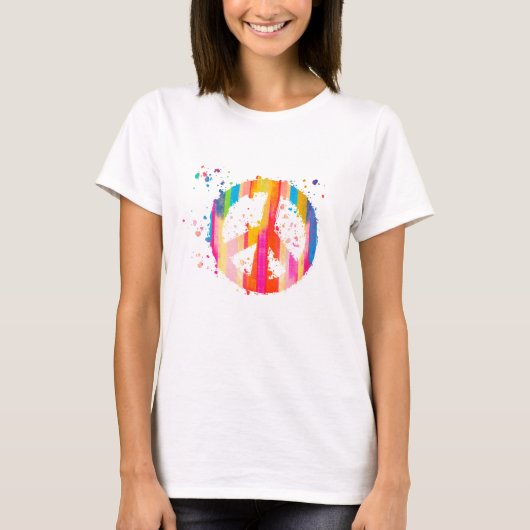 Stropdas-Dye-vredesteken Hippie Bohemian Festival  T-shirt (Voorkant)
