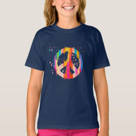 Stropdas-Dye-vredesteken Hippie Bohemian Festival T-shirt