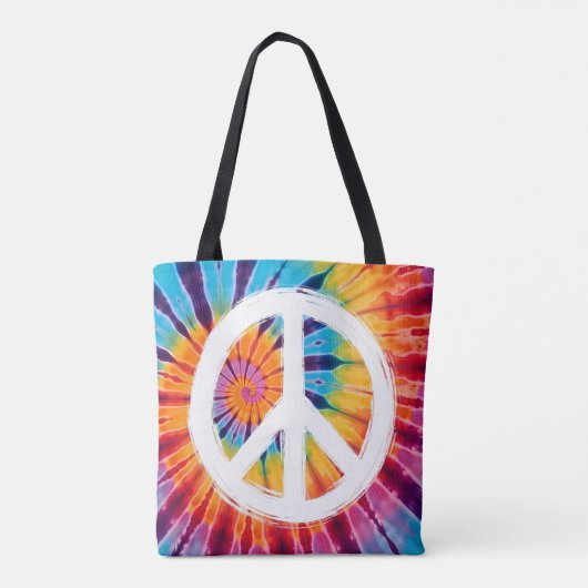 Stropdas-Dye Vredesteken Tote Bag (Achterkant)