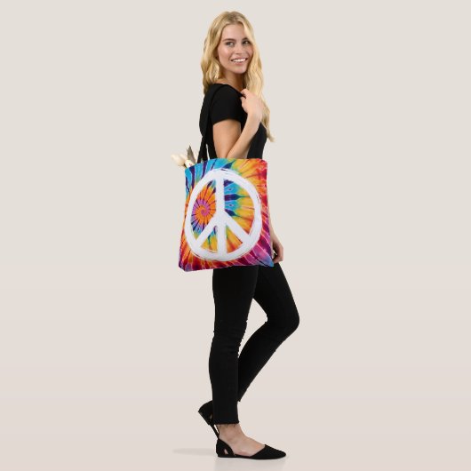 Stropdas-Dye Vredesteken Tote Bag (Op model)