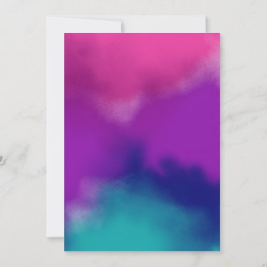 Stropdas-Dye Waterverf Roze Paarse Sweet 16 Verjaa Kaart (Achterkant)