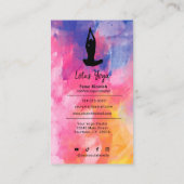 Stropdas-Dye Waterverf Yoga Studio Instructor Mode Visitekaartje (Achterkant)