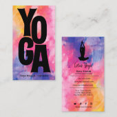 Stropdas-Dye Waterverf Yoga Studio Instructor Mode Visitekaartje (Voorkant / Achterkant)