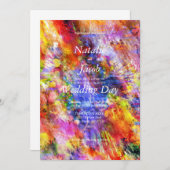 Stropdas-Dye Wedding Invitation (Voorkant / Achterkant)