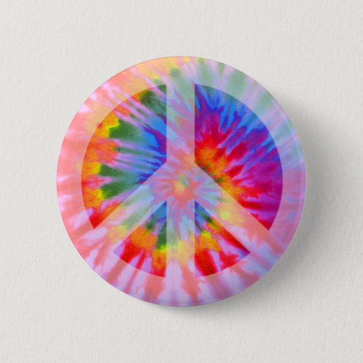 Stropdas Dyed Peace Sign-Button Ronde Button 5,7 Cm (Voorkant)