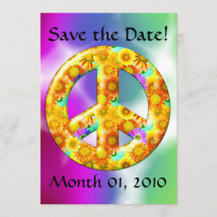 Stropdas - Dyed Peace Sign Invitations Save The Date