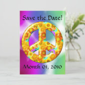 Stropdas - Dyed Peace Sign Invitations Save The Date (Staand voorkant)