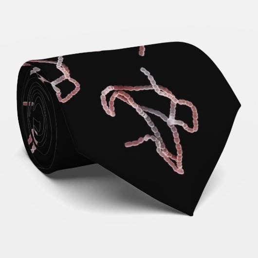 stropdas - E. coli ( pastel op zwarte achtergrond  (Opgerold)