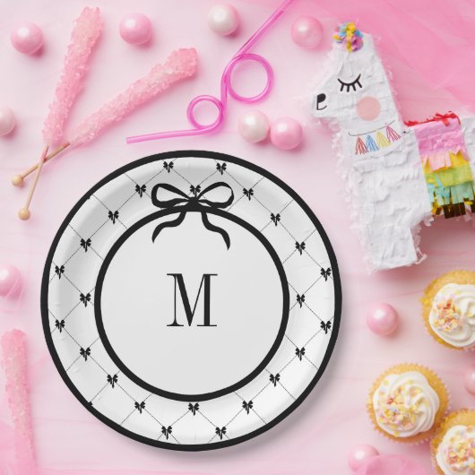 Stropdas een boog 9" Monogrammed Bord (Feest)