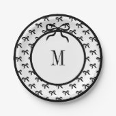 Stropdas een boog (grote bogen) Monogrammed 7 "Bor Papieren Bordje (Voorkant)