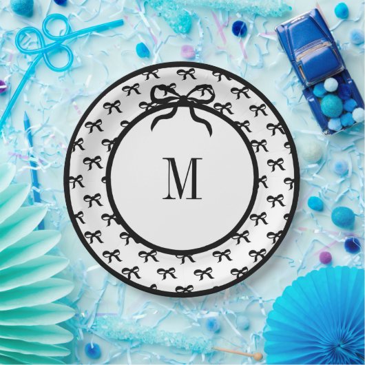 Stropdas een boog (grote boog) 9" Monogrammed Bord (Feest)