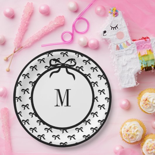 Stropdas een boog (grote boog) 9" Monogrammed Bord (Feest)