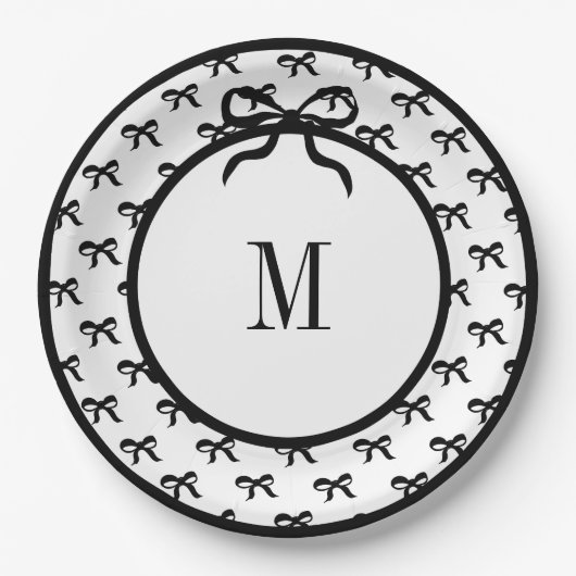 Stropdas een boog (grote boog) 9" Monogrammed Bord (Voorkant)