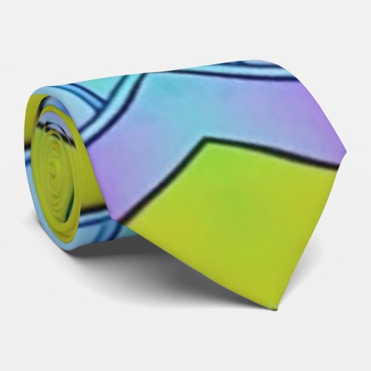 Stropdas, Een veelkleurig printpatroonontwerp Stropdas (Opgerold)