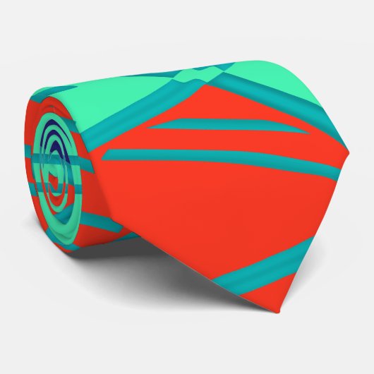 Stropdas, Een veelkleurig printpatroonontwerp Stropdas (Opgerold)