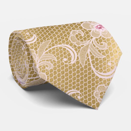 Stropdas elegant van mannen met goudzijde (Opgerold)