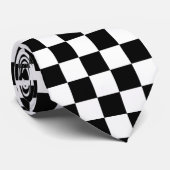 stropdas "Emo Black and White Checkerboard" (Opgerold)
