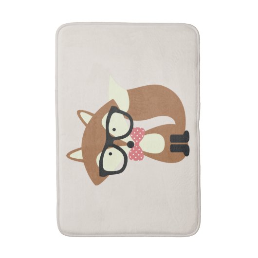 Stropdas en bril Hipster Brown Fox Badmat (Voorkant Verticaal)