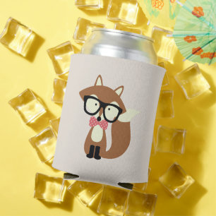 Stropdas en bril Hipster Brown Fox Blikjeskoeler