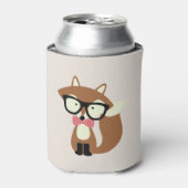 Stropdas en bril Hipster Brown Fox Blikjeskoeler (Blikje Voorkant)