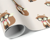 Stropdas en bril Hipster Brown Fox Cadeaupapier (Rol Hoek)
