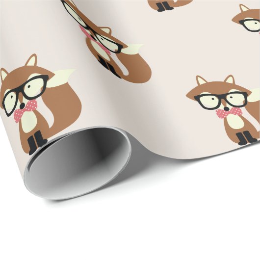 Stropdas en bril Hipster Brown Fox Cadeaupapier (Rol Hoek)