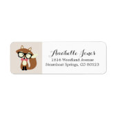 Stropdas en bril Hipster Brown Fox Etiket (Voorkant)