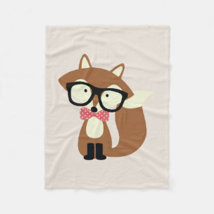 Stropdas en bril Hipster Brown Fox Fleece Deken