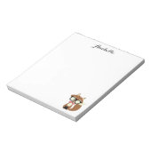 Stropdas en bril Hipster Brown Fox gepersonaliseer Notitieblok (Linkerzijde)