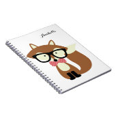 Stropdas en bril Hipster Brown Fox gepersonaliseer Notitieboek (Rechterzijde)
