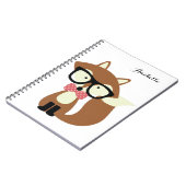 Stropdas en bril Hipster Brown Fox gepersonaliseer Notitieboek (Linkerzijde)