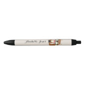 Stropdas en bril Hipster Brown Fox gepersonaliseer Zwarte Inkt Pen (Voorkant)