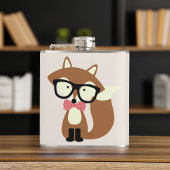 Stropdas en bril Hipster Brown Fox Heupfles