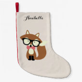 Stropdas en bril Hipster Brown Fox Kleine Kerstsok (Voorkant)